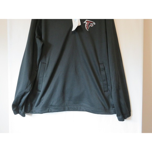 Atlanta Falcons 1/4 Zip Fleece Long Sleeve Pull Over Sz XL Black NFL Brand  NWT - Picture 3 of 11